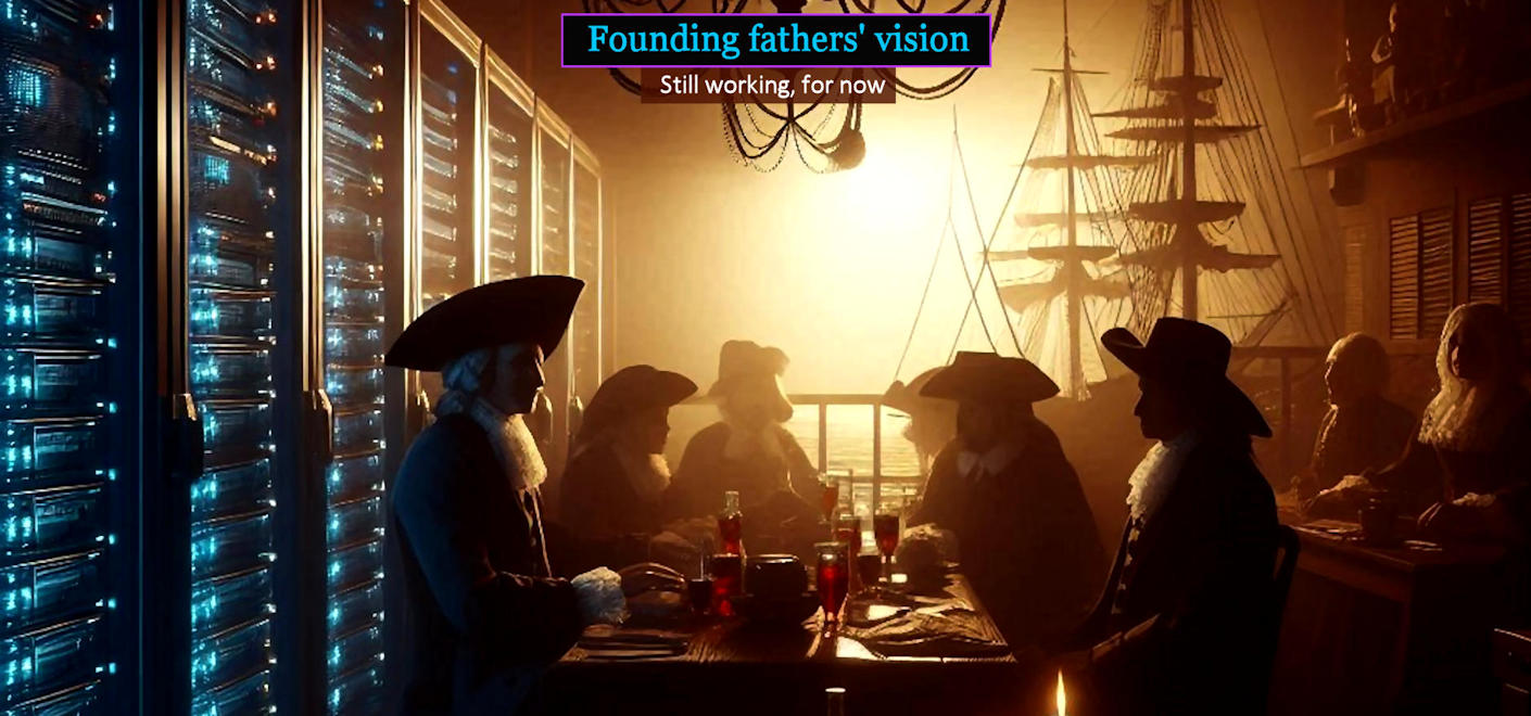 AI vision of Founding fathers, today